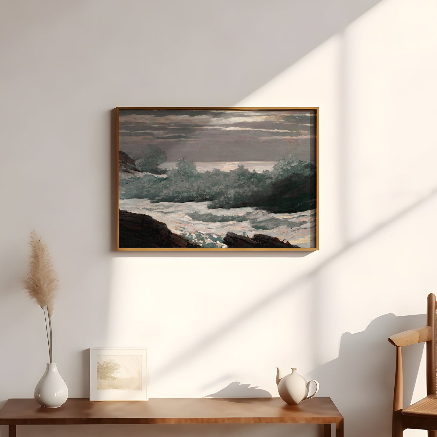 Winslow Homer - After Storm at Sea, Seascape original antique oil painting  vintage, Printable art  instant download, SKU  389WH