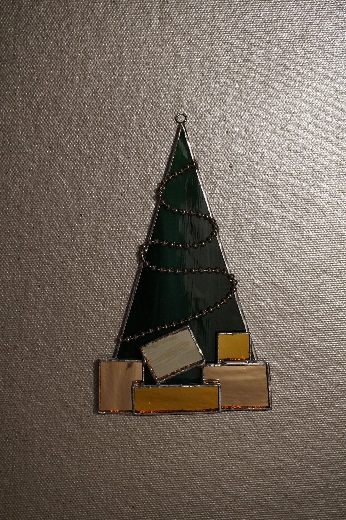 Stained Glass Christmas Tree , Shelf Table Sitter Decor , Tabletop , Art hanging Suncatcher suspension